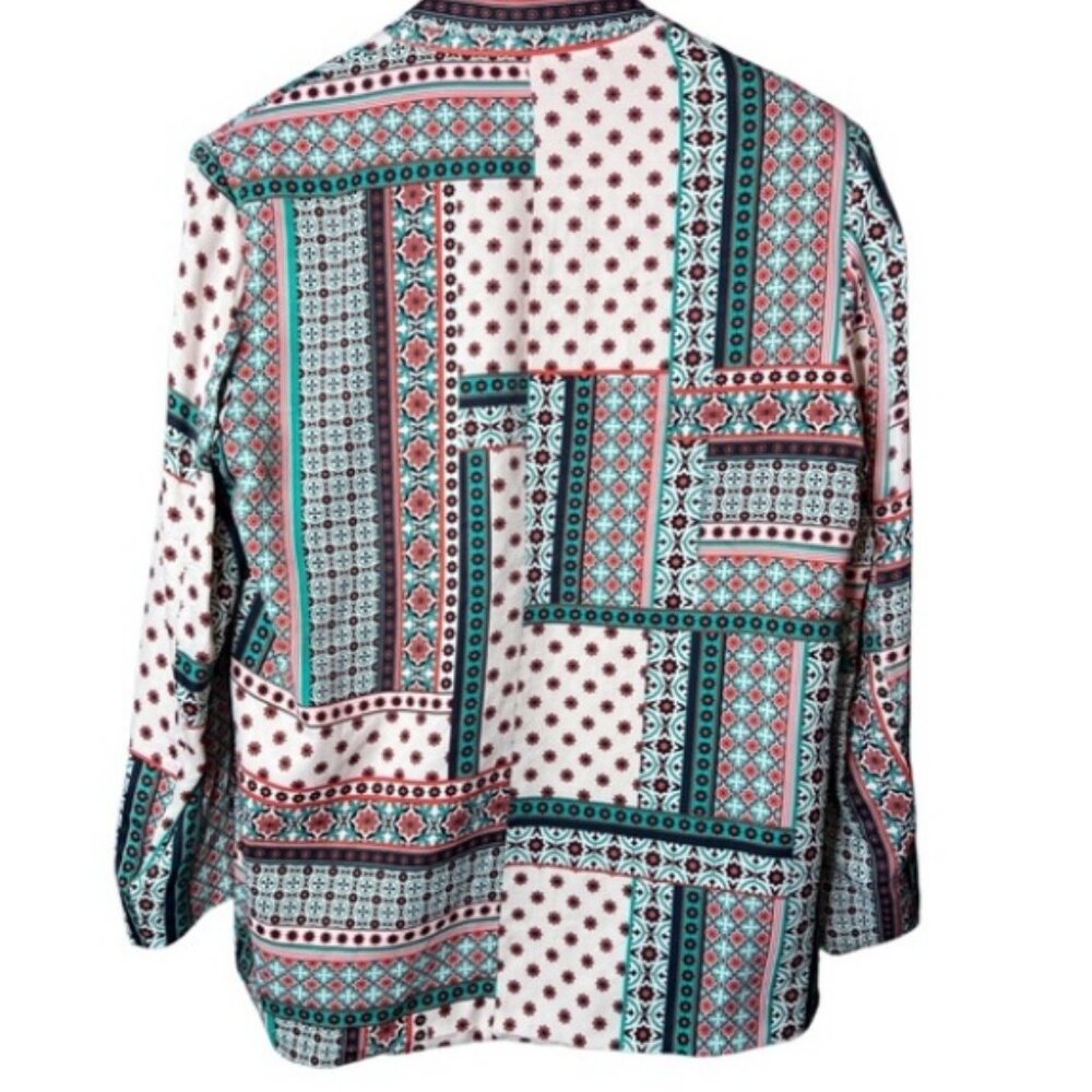 Zara Lightweight Patchwork Mosaic Tile Print Suit… - image 8